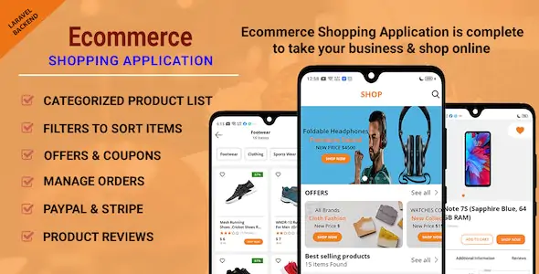 在线购物Android应用APP源码带管理后台Ecommerce Shopping App v1.0.6
