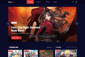 黑色Bootstrap 4动漫游戏HTML5网站模板-Anime
