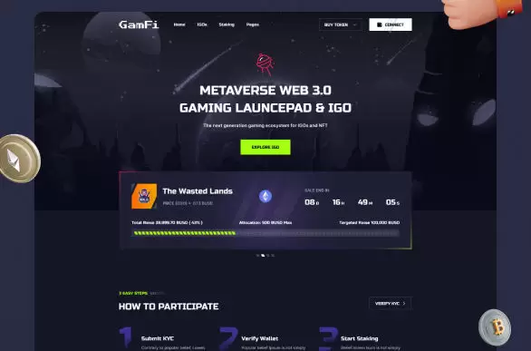 MetaIGO元宇宙Web3.0游戏加密代币启动平台React/Next JS模板